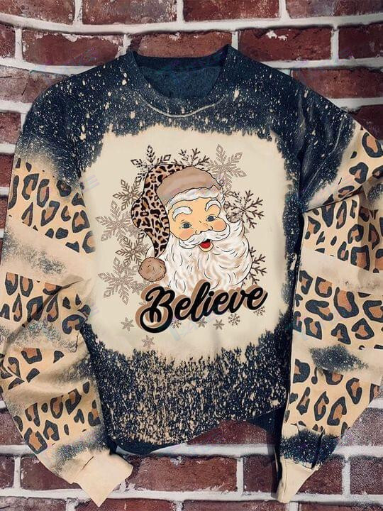 Christmas Santa Claus Leopard 3D All Over Printed Shirt, Sweatshirt, Hoodie, Bomber Jacket Size S – 5Xl