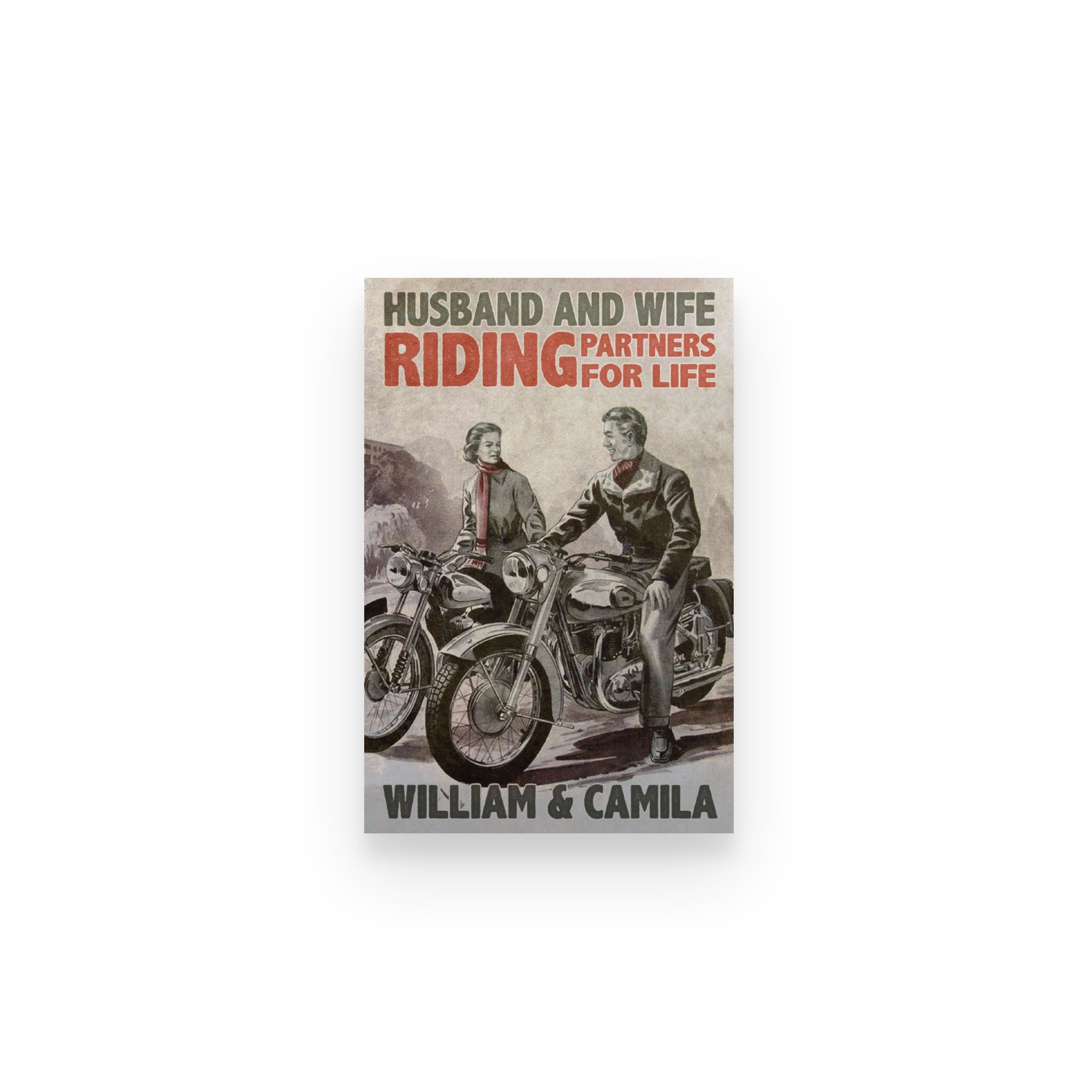 Biker Personalized Husband Wife Riding Partners For Life – Poster