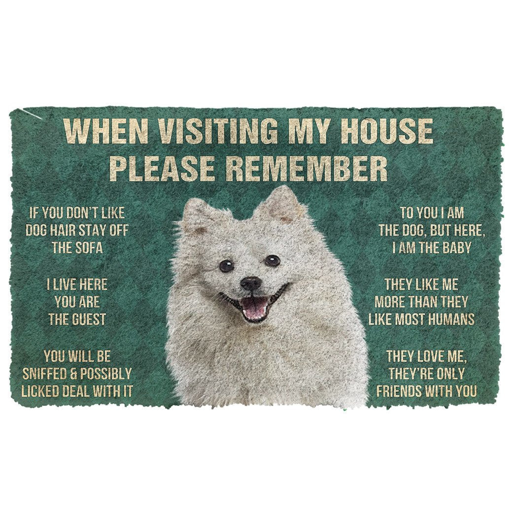 Gearhumans 3D Please Remember American Eskimo Dogs House Rules Custom Doormat