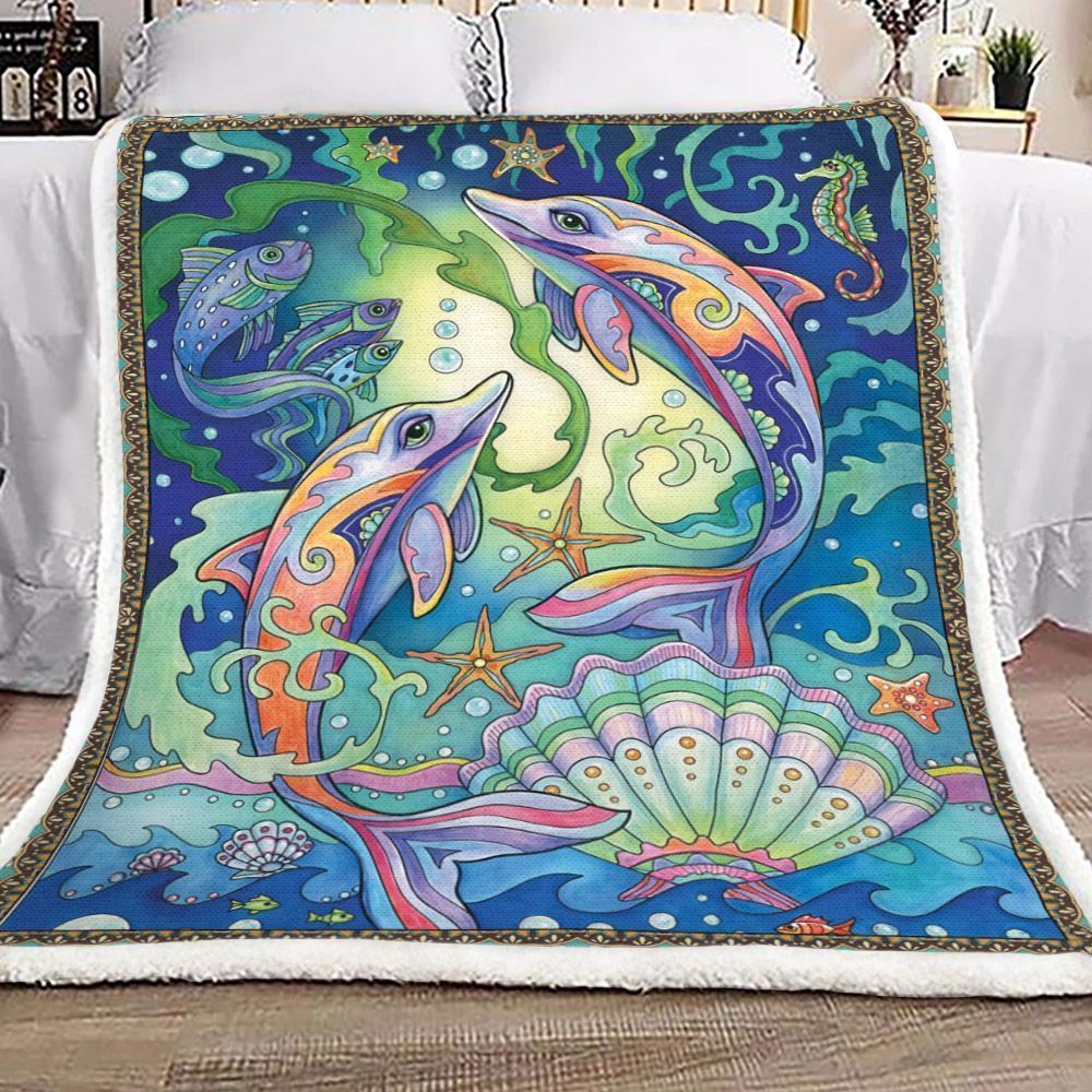 Dolphin Sherpa Fleece Blanket Kodl