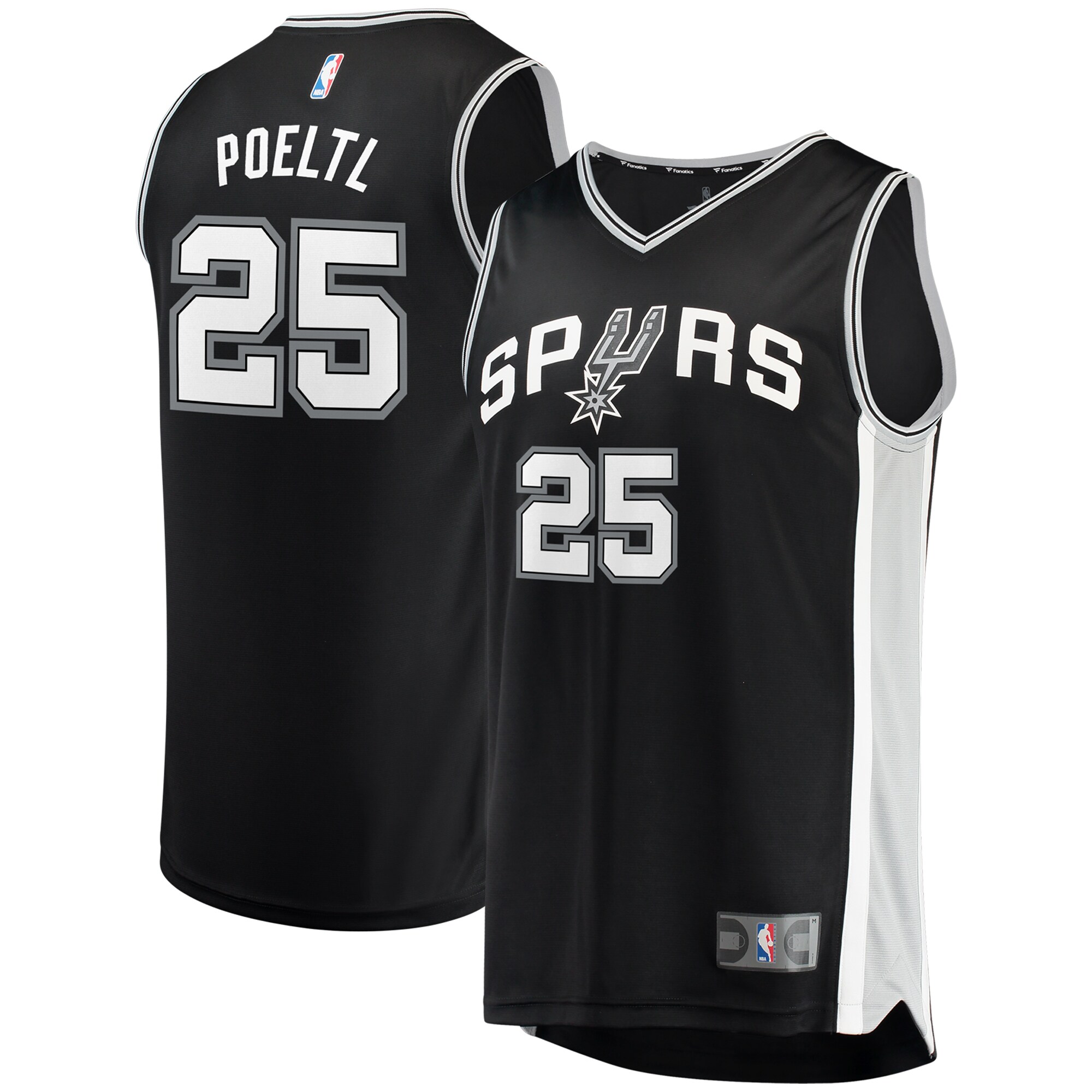 Jakob Poeltl San Antonio Spurs Fast Break Jersey – Icon Edition – Black