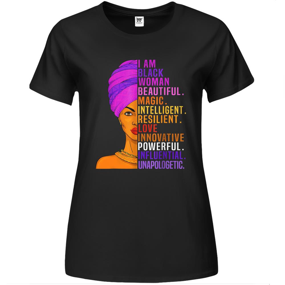 I Am Black Woman Black History Month Premium Womens T Shirts