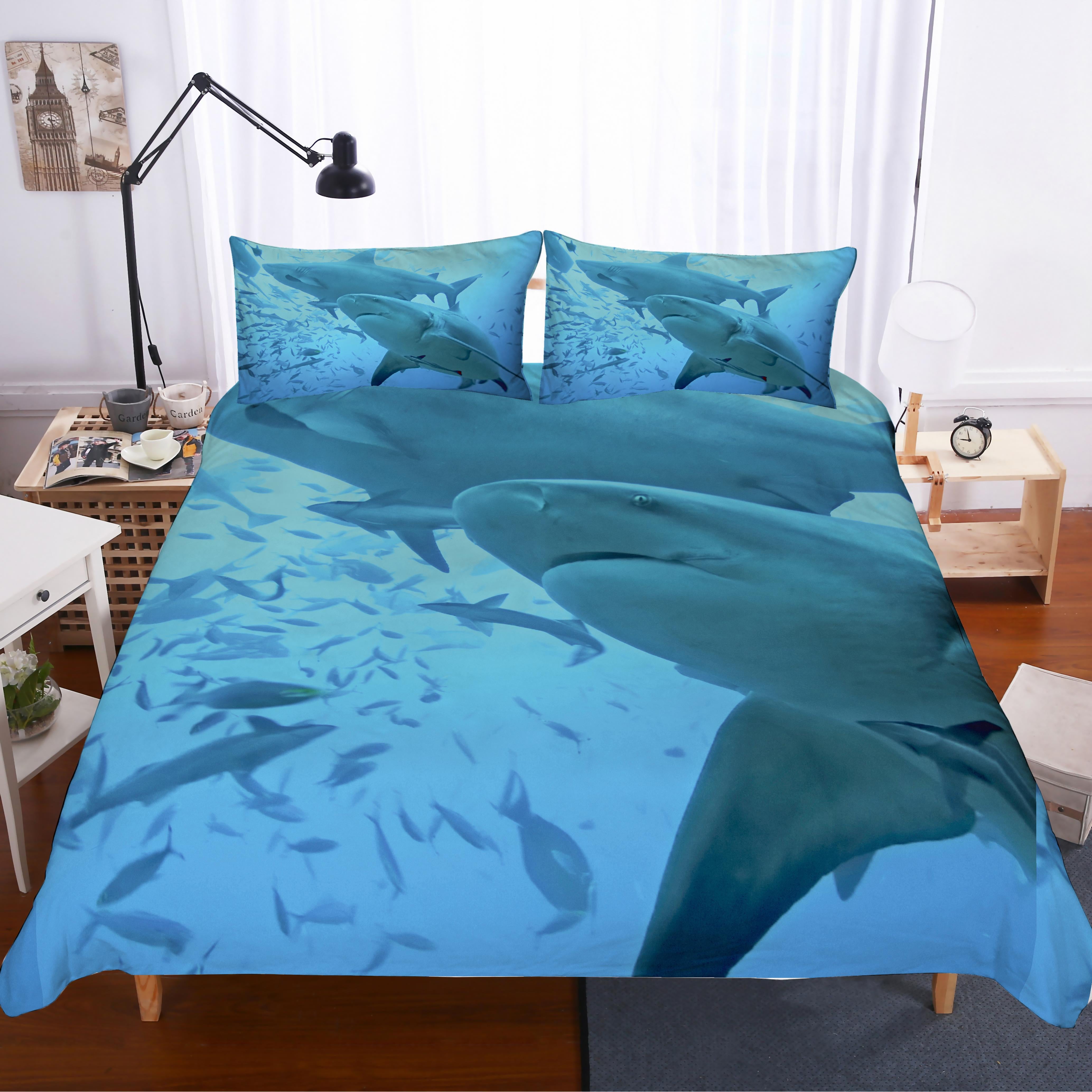 3D Shark Quilt Cover Set Bedding Set Pillowcases 112