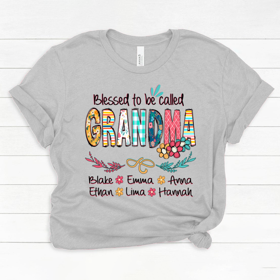 Blessed To Be Called Grandma And Kids Art Flower Classic Canvas