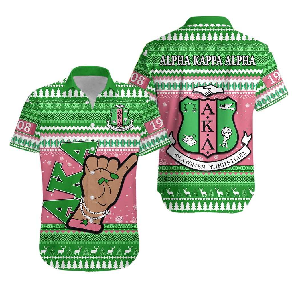 Alpha Kappa Alpha Christmas Hawaiian Shirt African Pattern