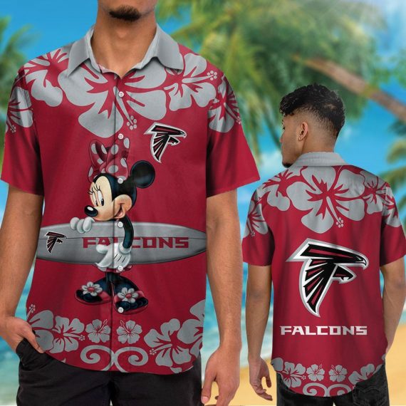 Atlanta Falcons Minnie Mouse Short Sleeve Aloha Hawaiian Shirts