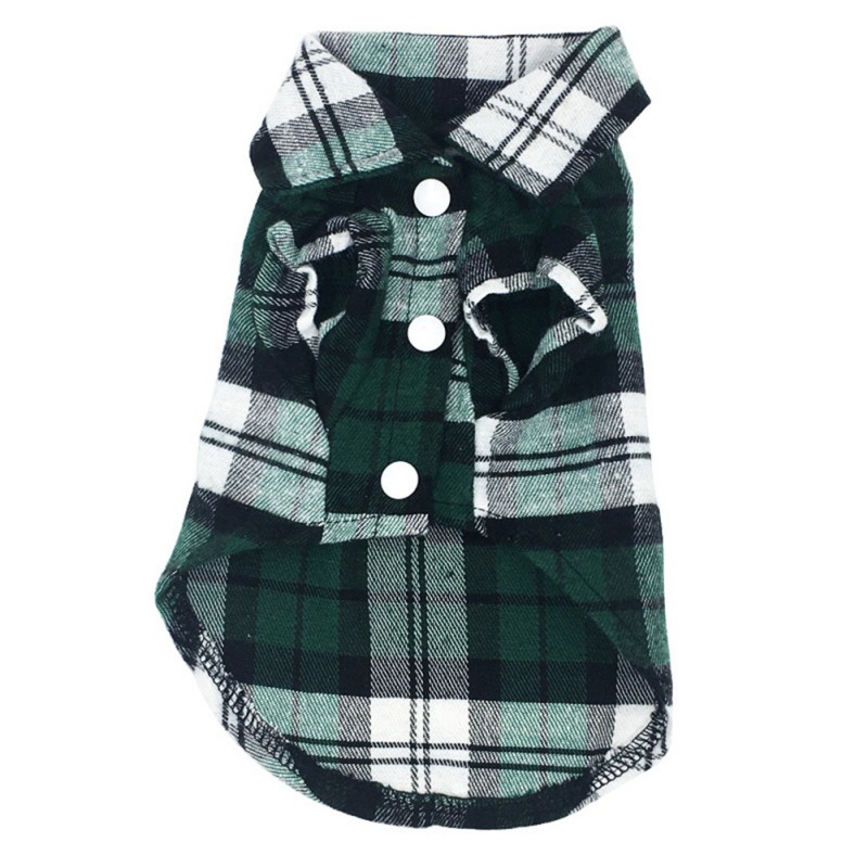 Summer Pet Shirt Fashion British Style Plaid Dog Vest Clothes For Small Dogs Chihuahua Cotton Puppy Shirts T shirt Cat Vests alx