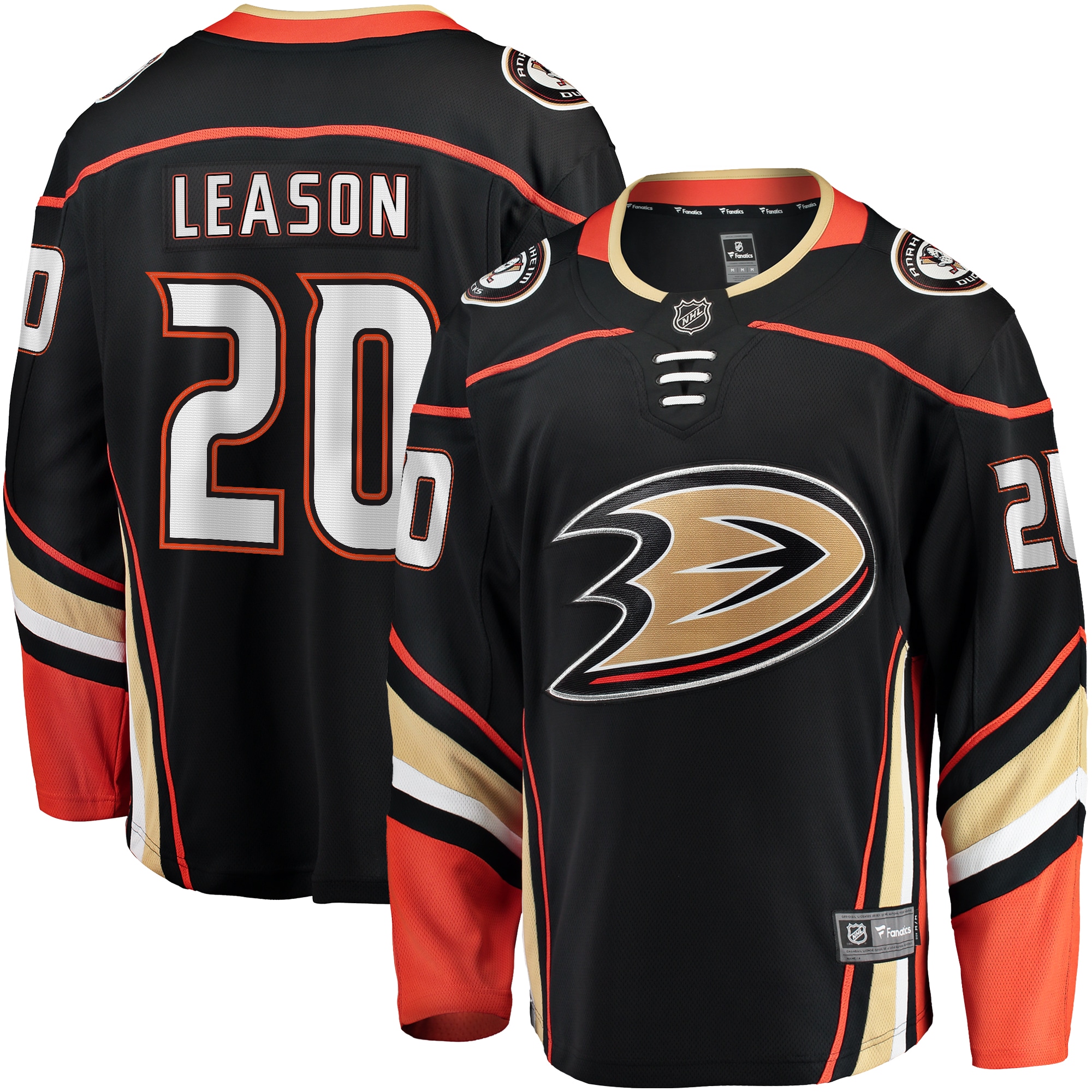 Brett Leason Anaheim Ducks Branded Home Premier Breakaway Player Jersey – Black