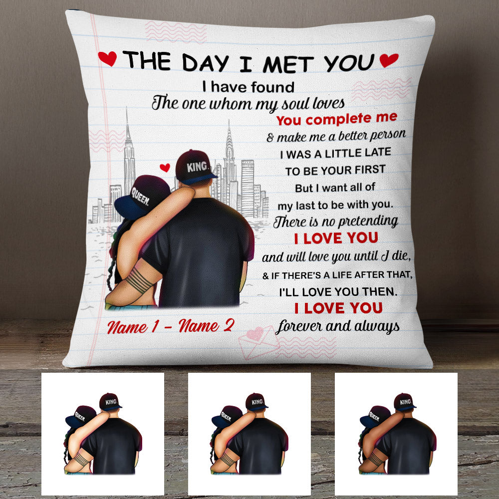 Personalized Couple The Day I Met You Pillow Fb23 26O53 (Insert Included)