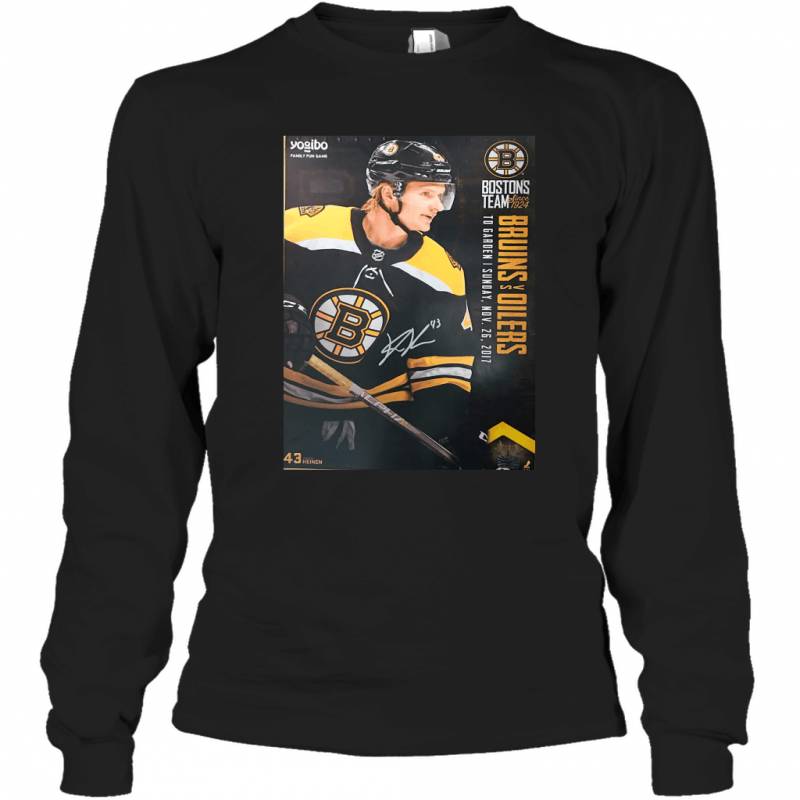 Danton Heinen Boston Bruins Signed Autographed 2017 18 Game Day Long Sleeve T-Shirt