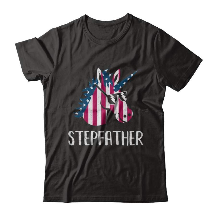 Patriotic Stepfather Unicorn Americorn 4Th Of July T-shirt