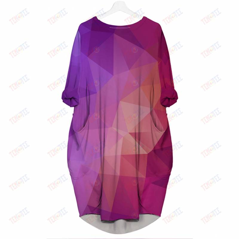 Temotee Triangle Colorful Pattern 2 – Beautiful Woman 3D Pocket Dress Afro Girl Shirt African American Woman Gift Idea TMT9852