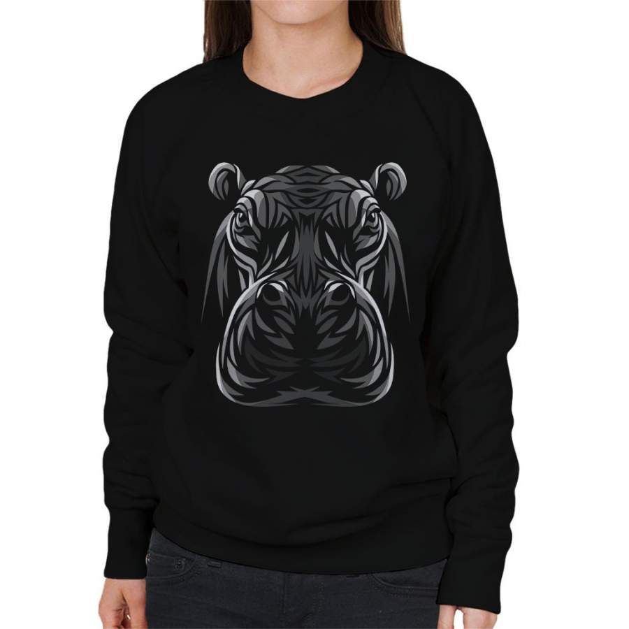 Tribal Hippo Women’s Sweatshirt