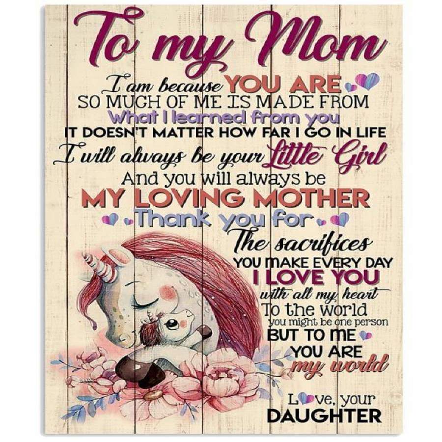 TO MY MOM, I LOVE YOU WITH ALL MY HEART Vertical Poster