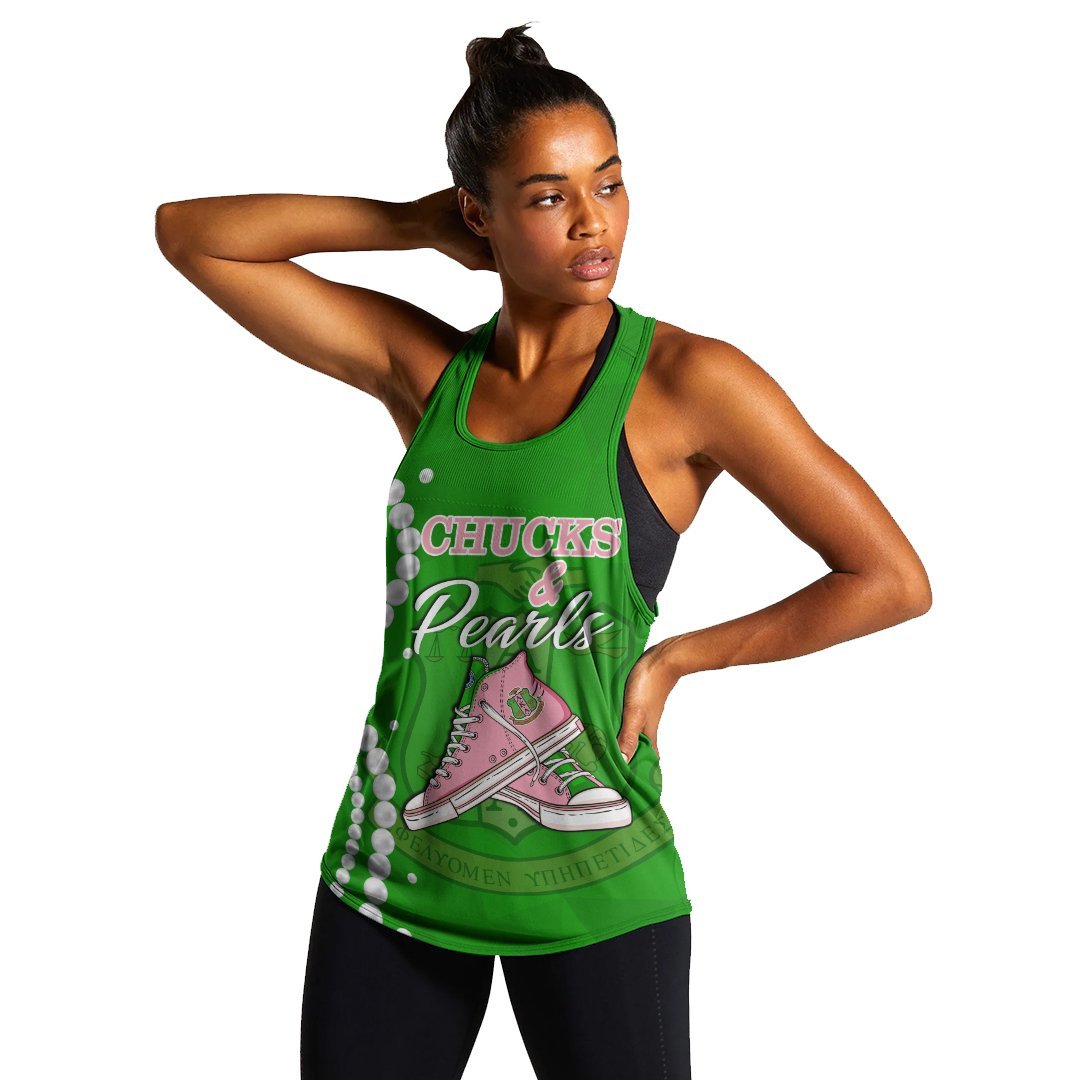 Wonderprint Tank Top Alpha Kappa Alpha K.H Pearls Racerback Tank