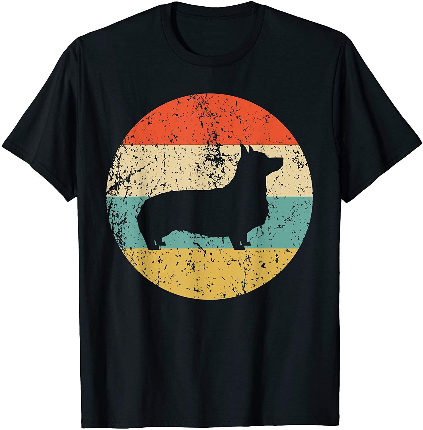 Vintage Corgi Dog Retro Sunset Gift Dog Lovers Men Women T shirt