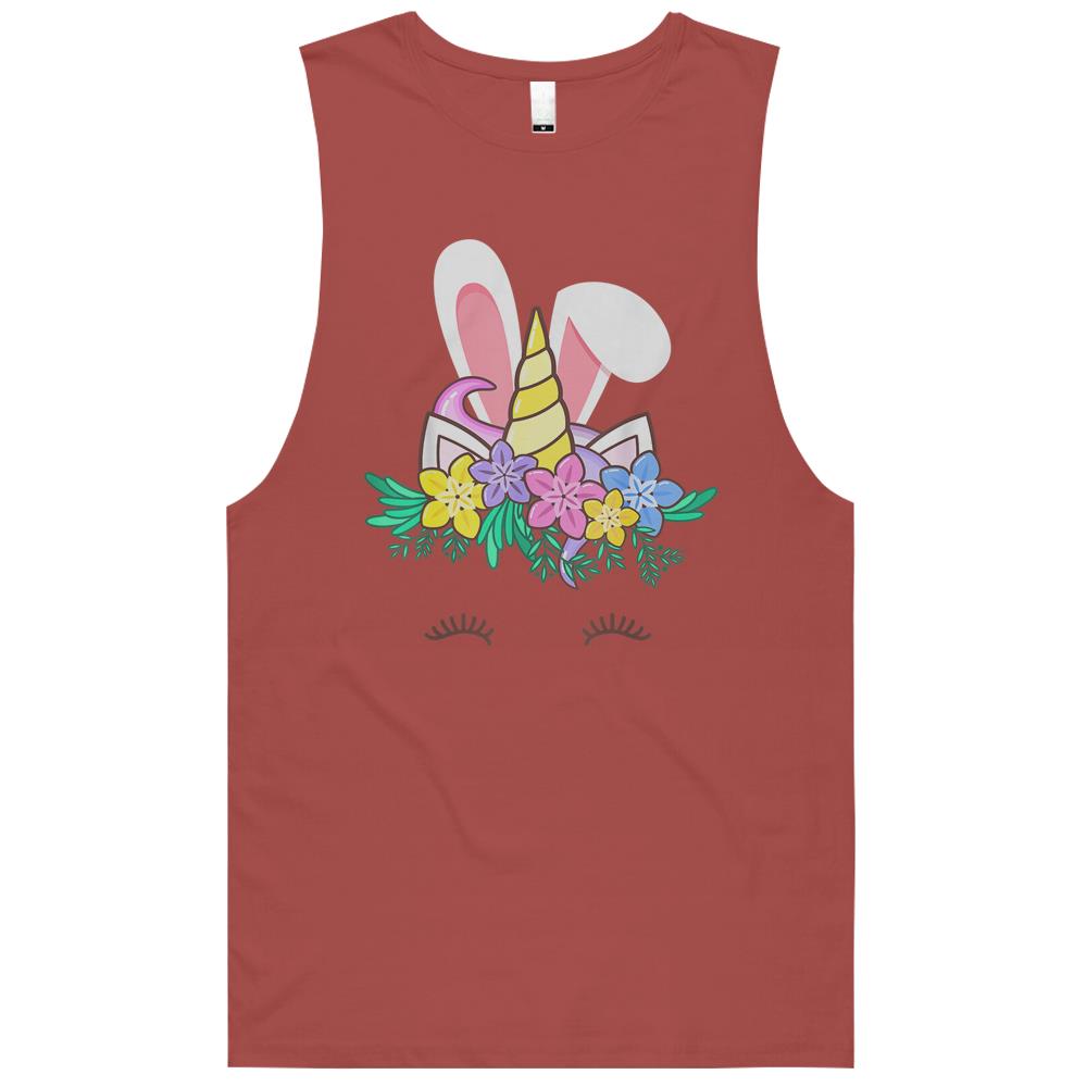 Bunnicorn Easter Tee With Bunny Ears And Unicorn Horn Tank Top