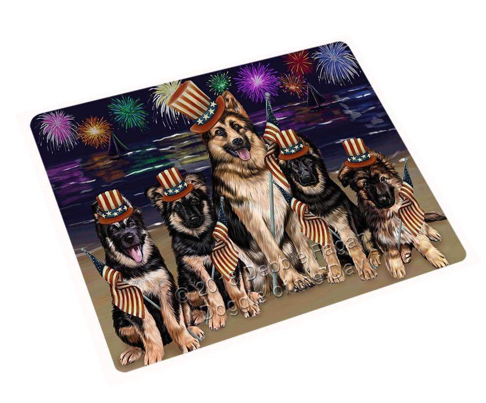 4Th Of July Independence Day Firework German Shepherds Dog Blanket Blnkt55767 (37X57 Sherpa)