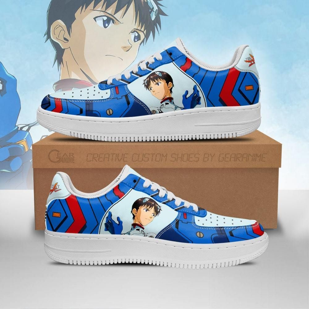 Evangelion Shinji Ikari Neon Genesis Evangelion Air Force Shoes Sneakers Custom Anime