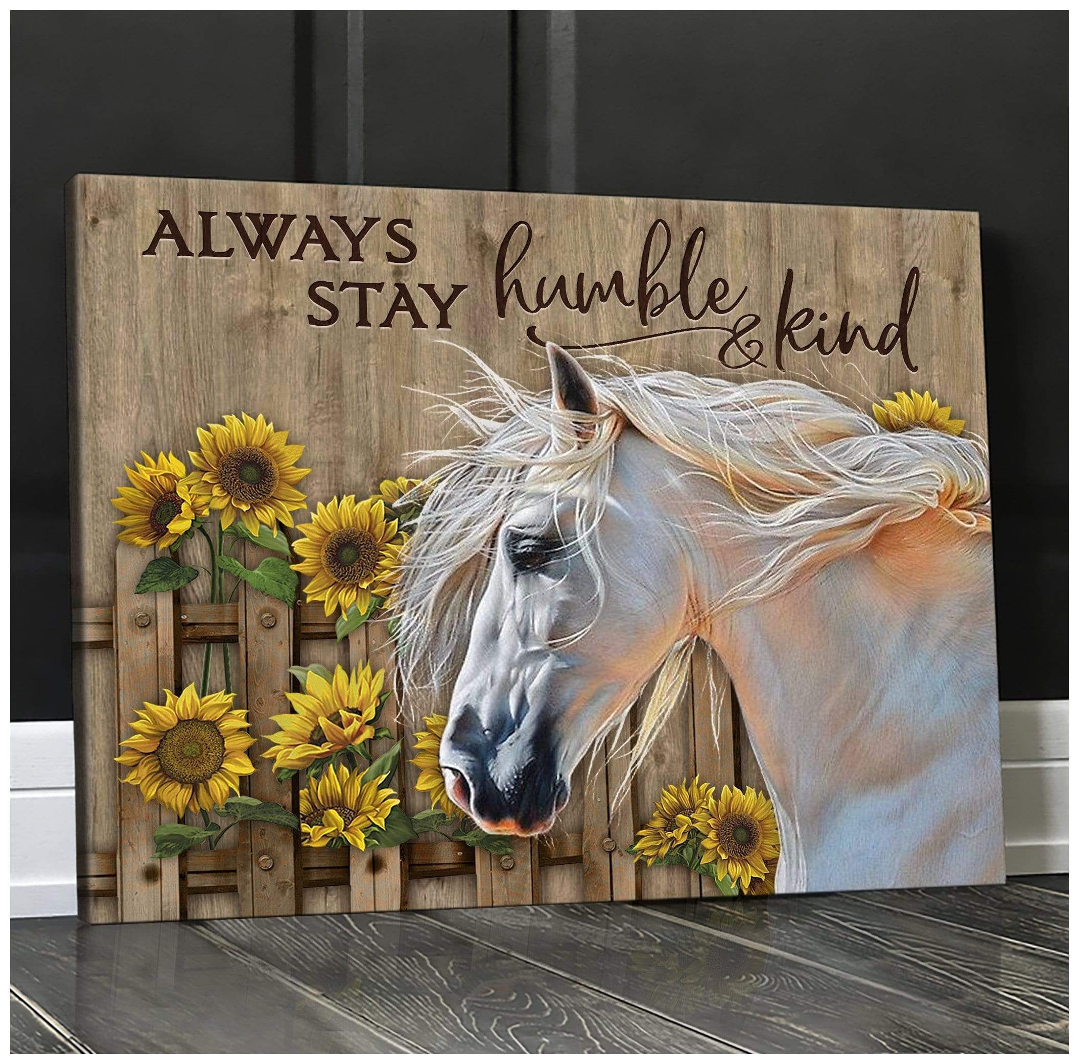 Canvas – Horse – Always Stay Humble Kind 2 Gift For Family, Wall Art Decor, Canvas Print, Home Decor