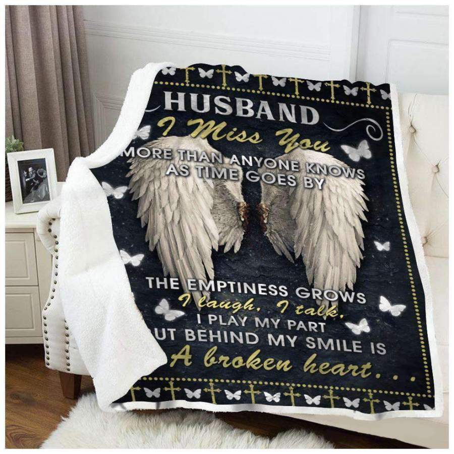 Butterfly Blanket Gift For Angel Husband Miss You More Tan Anyone Knows