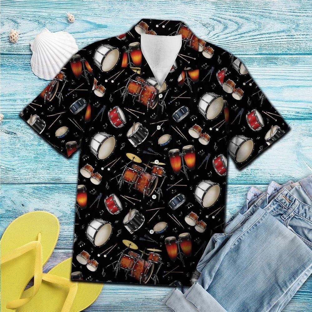 Drum Retro Aloha Hawaii Shirt Colorful Short Sleeve Summer Beach Casual For Men And Women Ha33