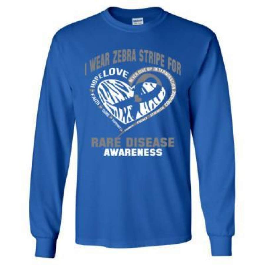 AGR I Wear Zebra Stripe For Rare Disease Awareness – Long Sleeve T-Shirt