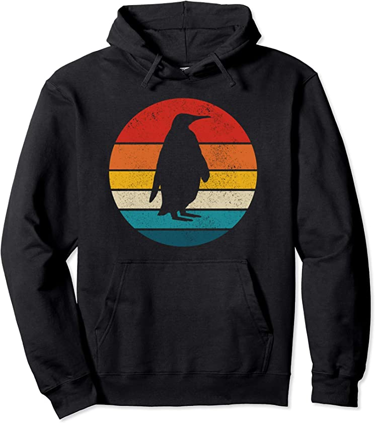 Penguin Vintage Retro Funny Kids Boys Girls Gift Pullover Hoodie