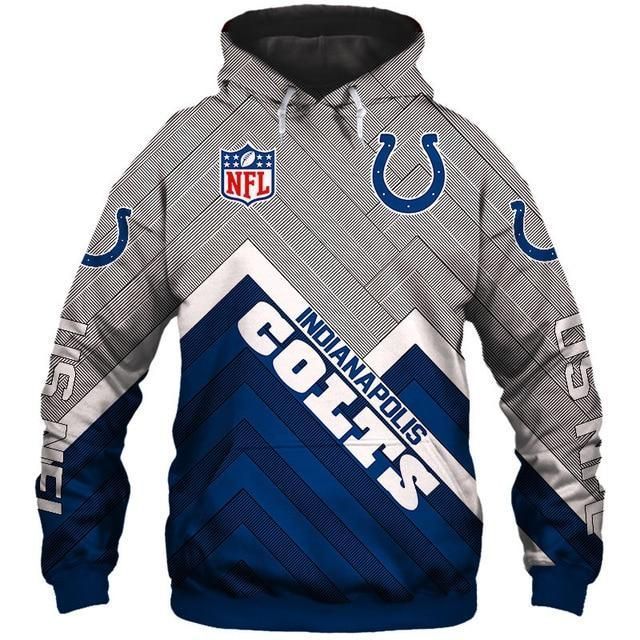 Cool Custom Hoodie Indianapolis Colts 3D Hoodie A3266 Hoodie 3D Pullover Zip Hoodie 3D