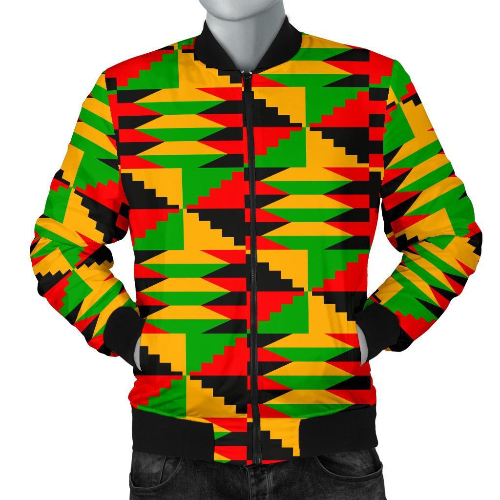 Kente African Pattern Print Men Casual Bomber Jacket 3D All Over Print