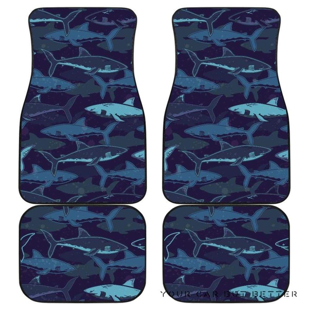 Shark Pattern Front And Back Car Mats 045109 Personalized Car Seat Floor Mat Custom Print