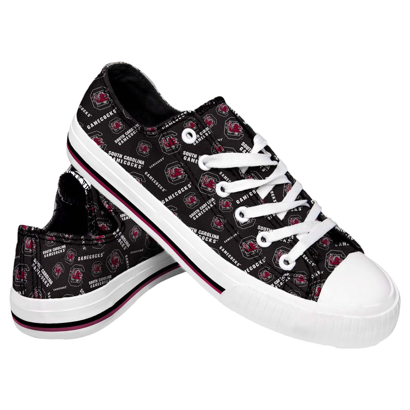 South Carolina Gamecocks NCAA Womens Low Top Repeat Print Canvas Shoes