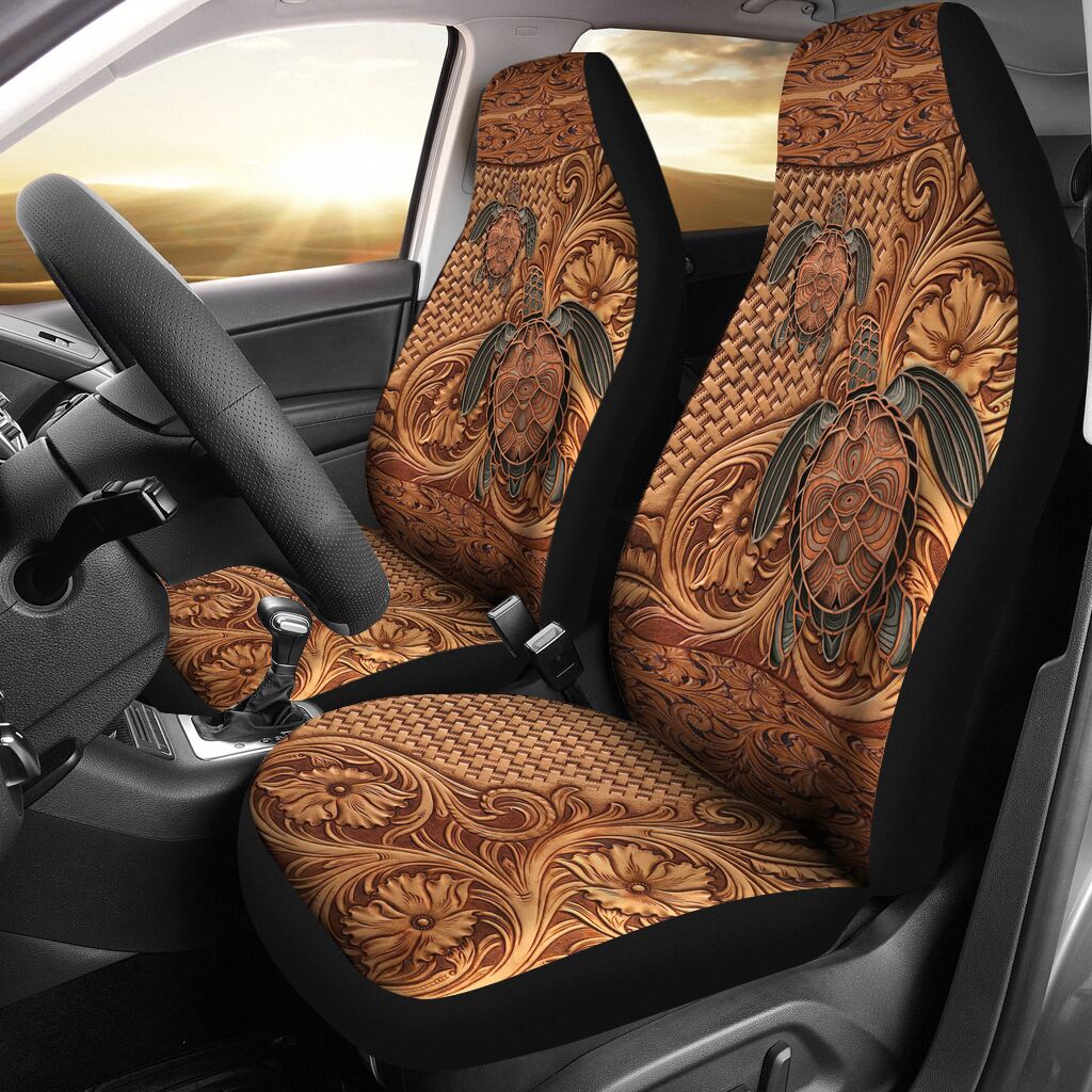 Turtles Leather Pattern Print Turtle Seat Covers 0622