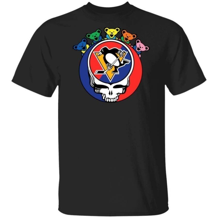 Grateful Dead Mixed Pittsburgh Penguins Hockey T-Shirt