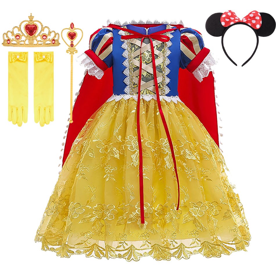 Children Snow White Costumes Childrens Christmas Vestidos Little Girls Fall Ball Halloween Performances Extravagant Costumes alx