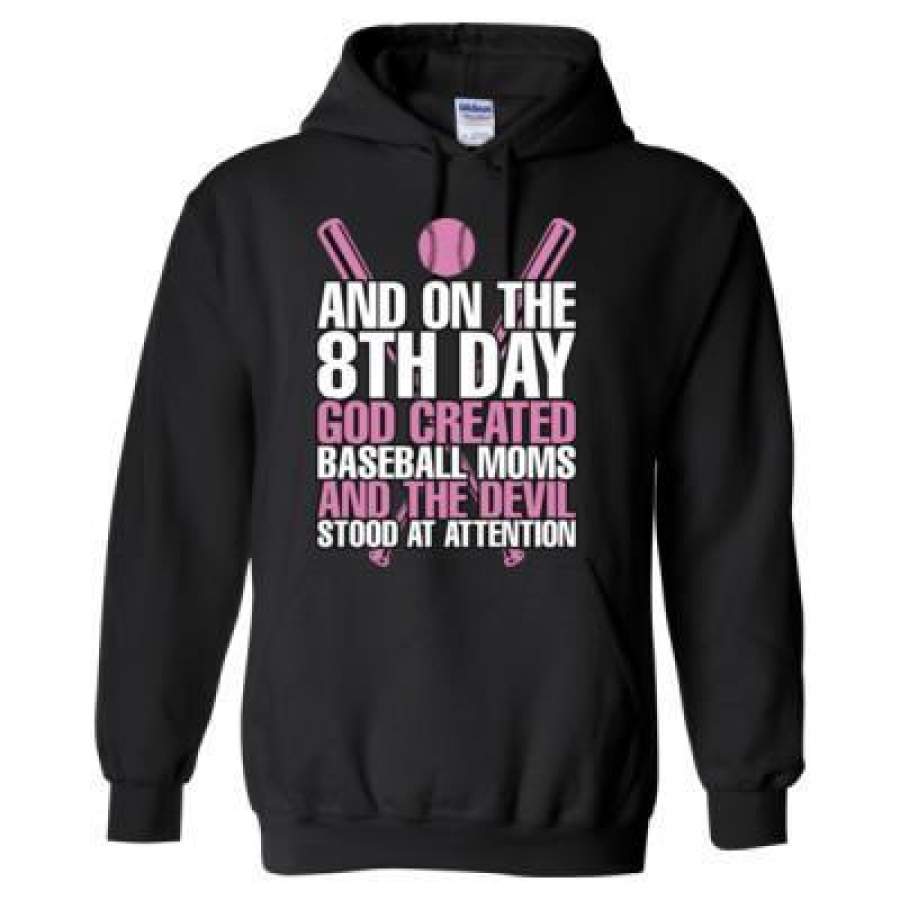 AGR And On The 8th Day God Created Baseball Moms And The Devil Stood At Attention – Heavy Blend™ Hooded Sweatshirt