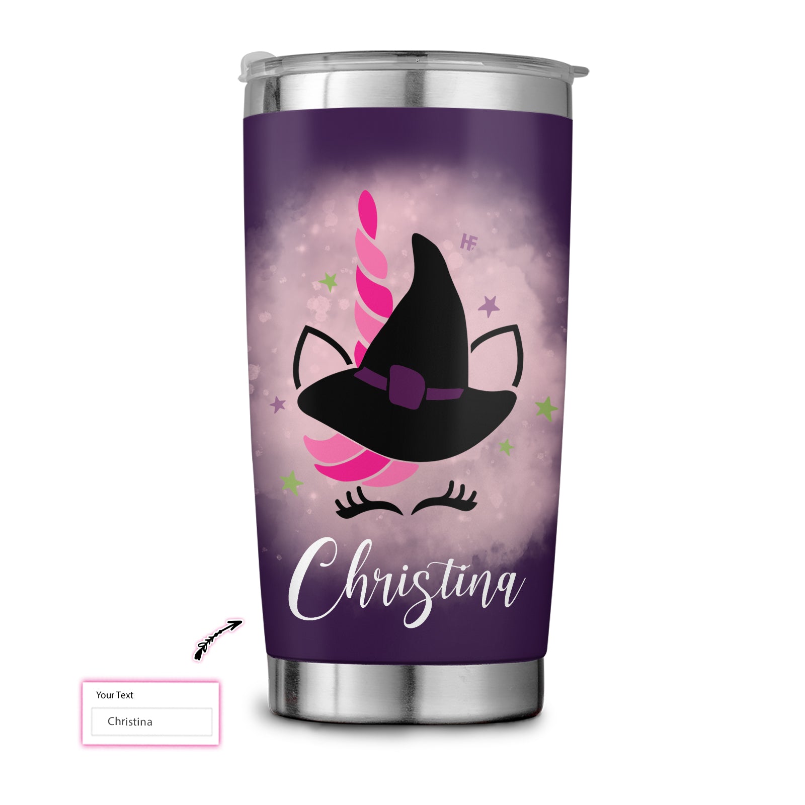 You Just Flipped My Witch Switch Custom Stainless Steel Tumbler, Personalized Halloween Unicorn Witch Cup With Lid