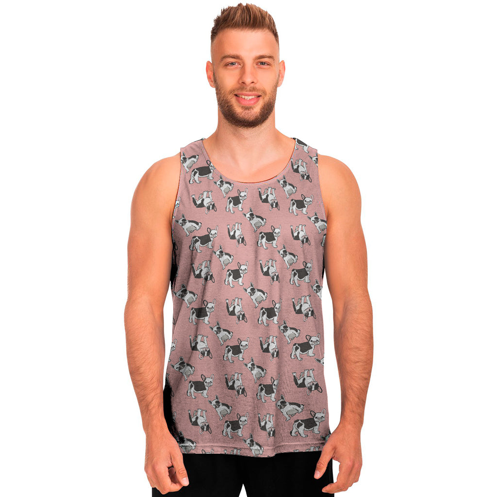 Cute French Bulldog Puppy Pattern Print Men’S Tank Top