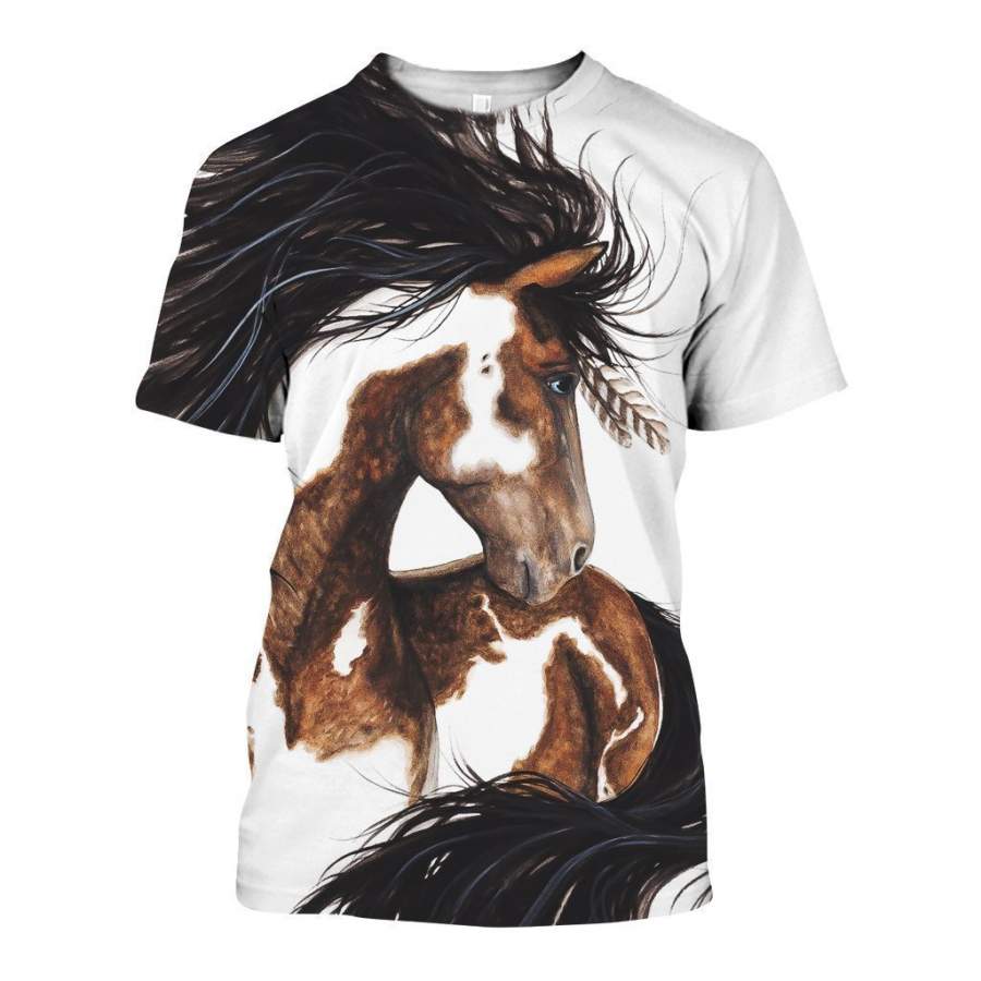 3D All Over Printed Boho Horse Shirts and Shorts