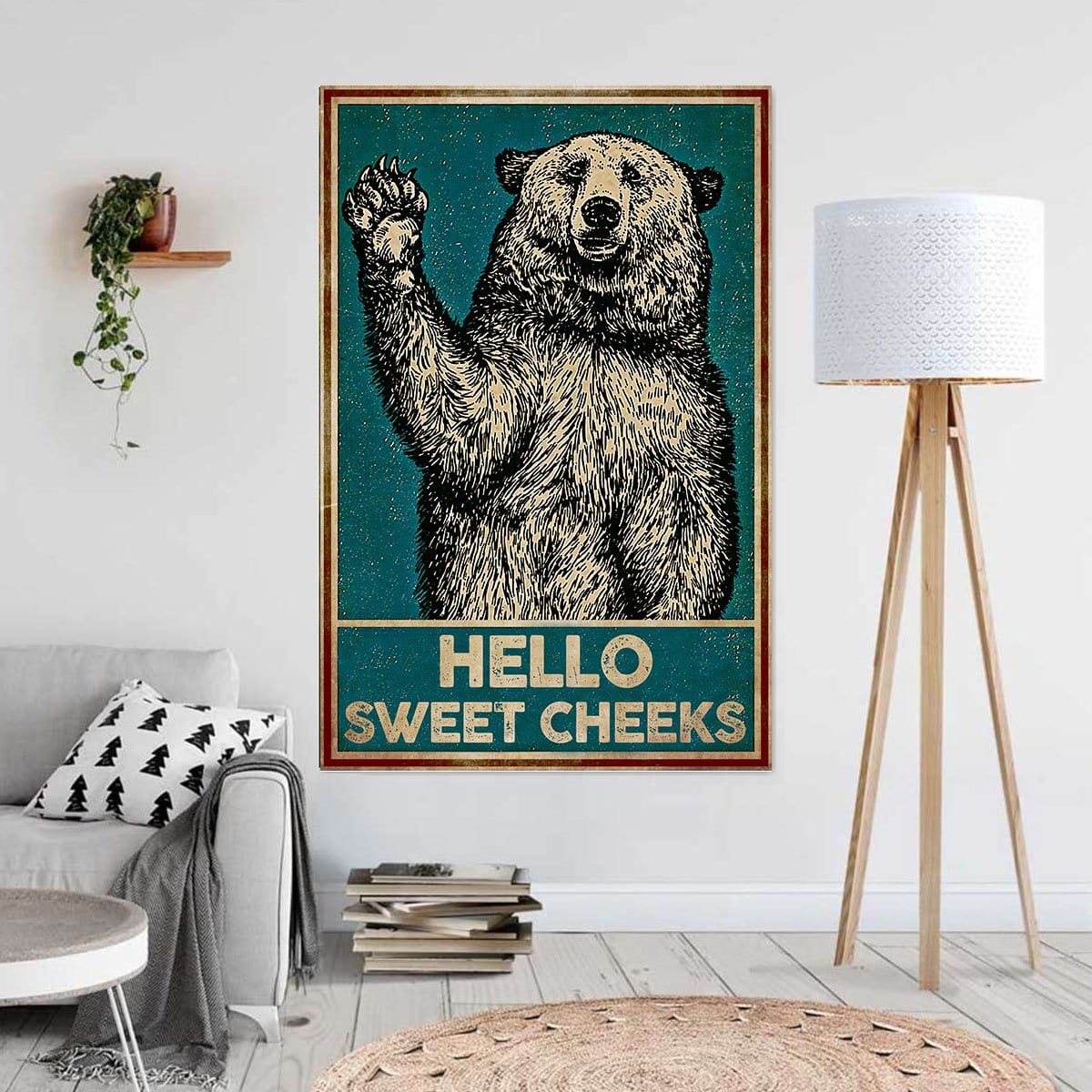 Canvas Wall Art Hello Sweet Cheecks Home Decor Canvas