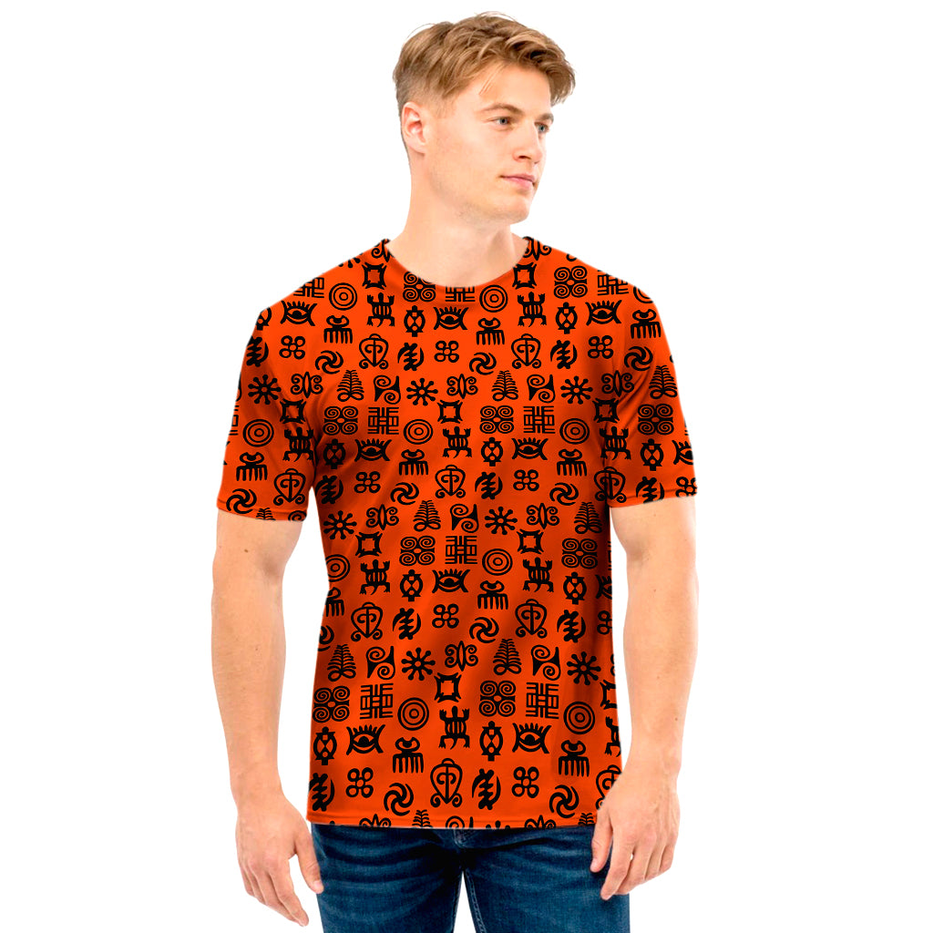 West African Adinkra Symbols Print Men’S T-Shirt