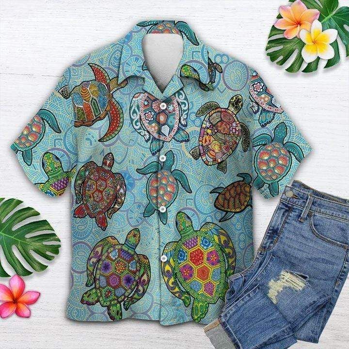 Get Now Amazing Turtle Tropical Unisex Hawaii Aloha Shirts L Ha37351