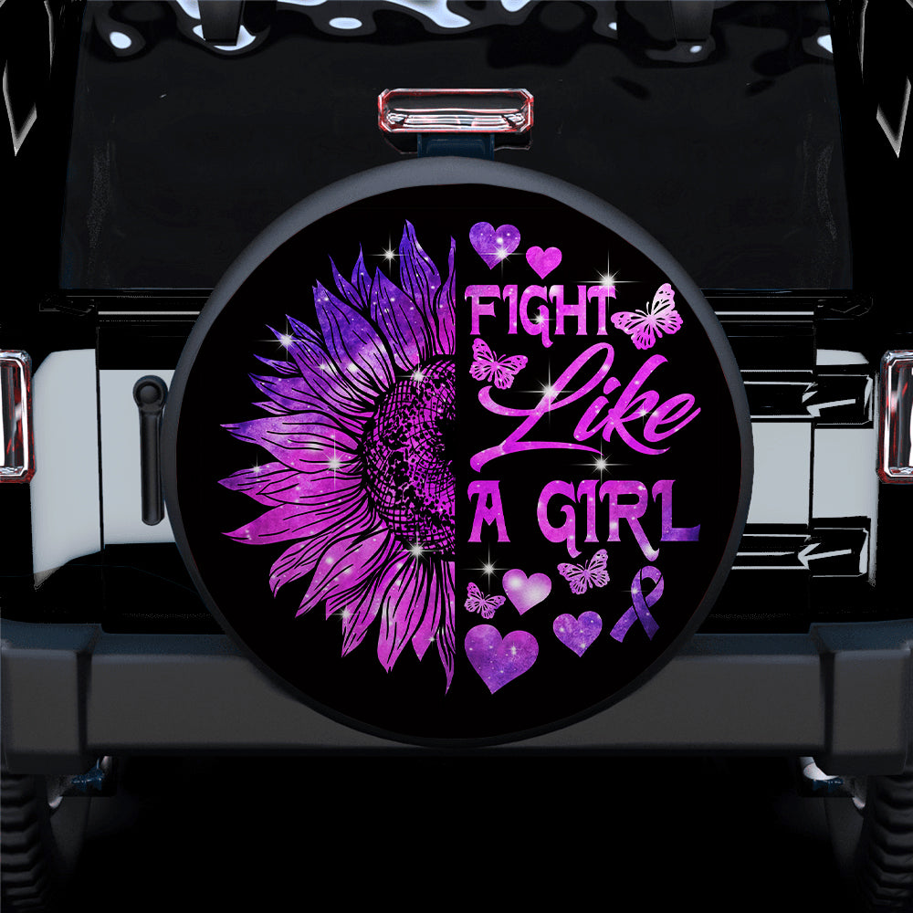 Fight Like A Girl Jeep Car Spare Tire Cover Gift For Campers