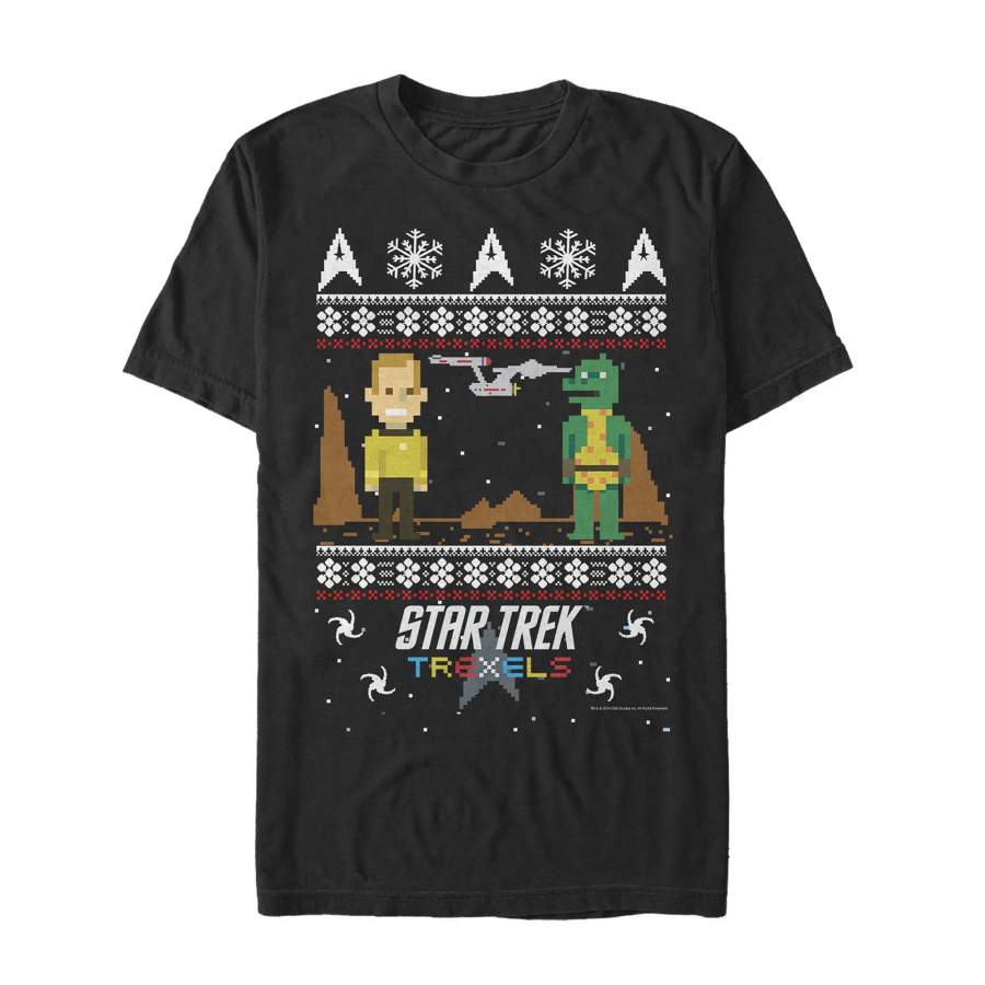 Star Trek Men’s Ugly Christmas Pixelated Gorn  T Shirt