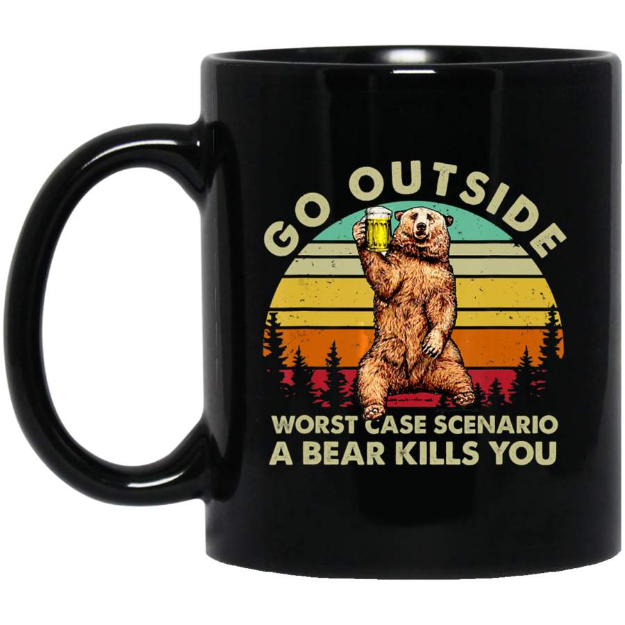 Go Outside Worst Case Scenario A Bear Kills You vintage t Coffee Mug