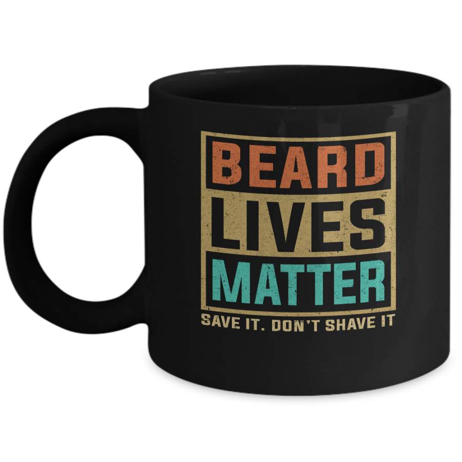 Vintage Beard Lives Matter Funny Bearded Man Gift Mug