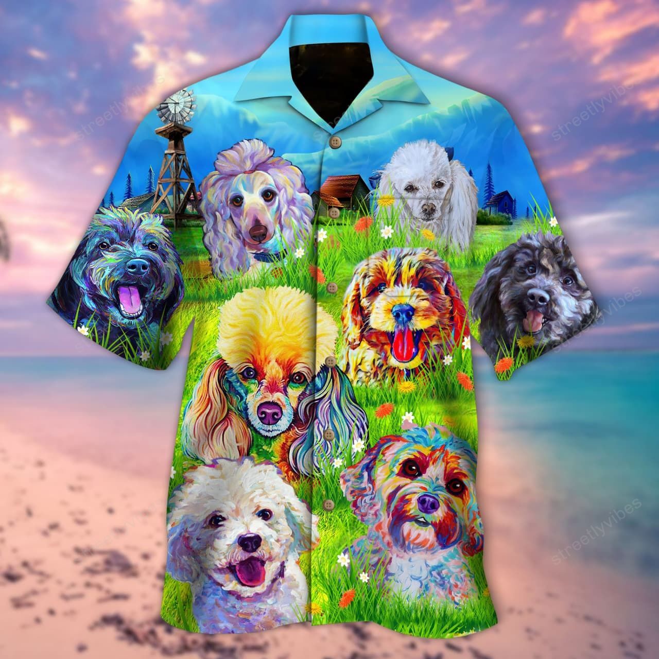 Poodles In The Grass Field Hawaii Shirt Re Ha2944