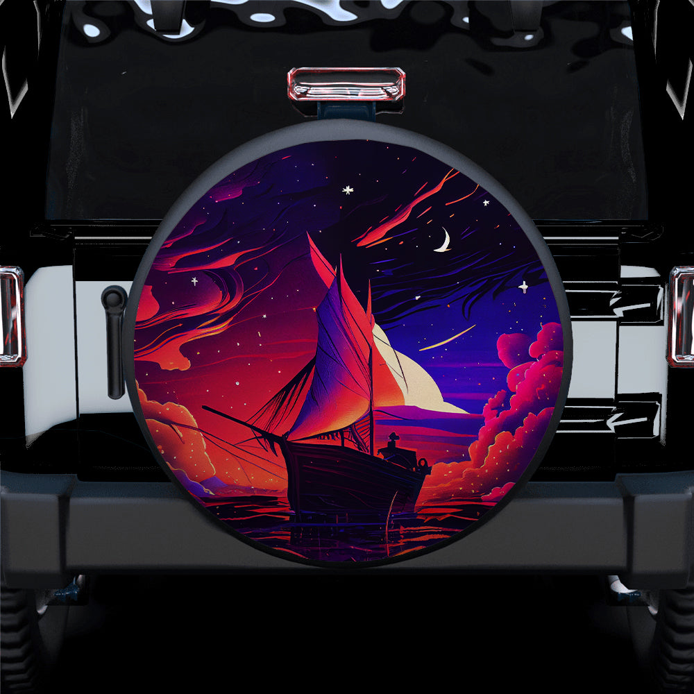 Purple Red Blue Orange Night Sky Full Of Star Boat Jeep Car Spare Tire Covers Gift For Campers