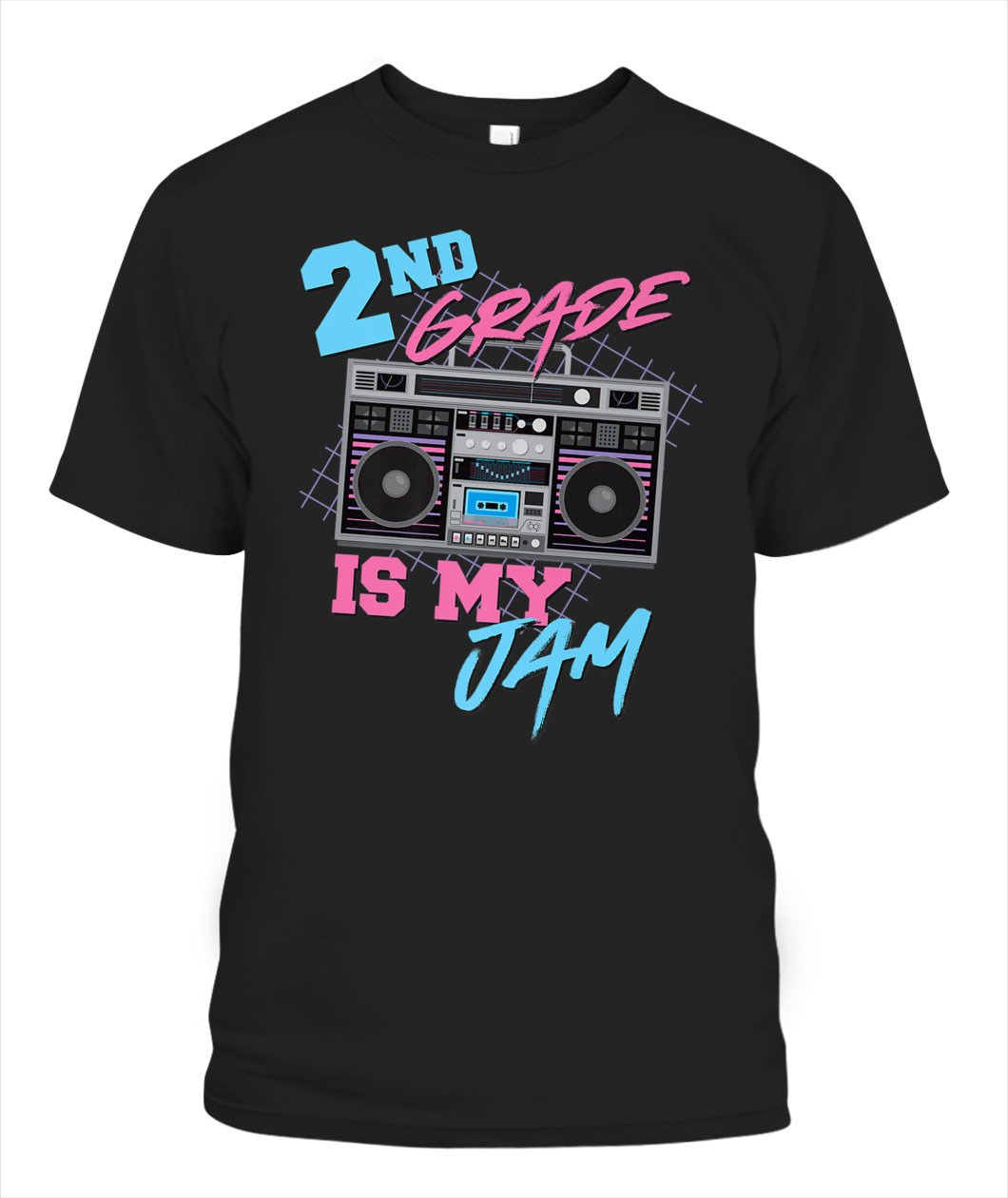 2nd Grade Is My Jam Vintage 80s Boombox Teacher Student Premium Customize Any Ideas, Personalized T-shirt, Hoodie Adult, Kid, Unisex