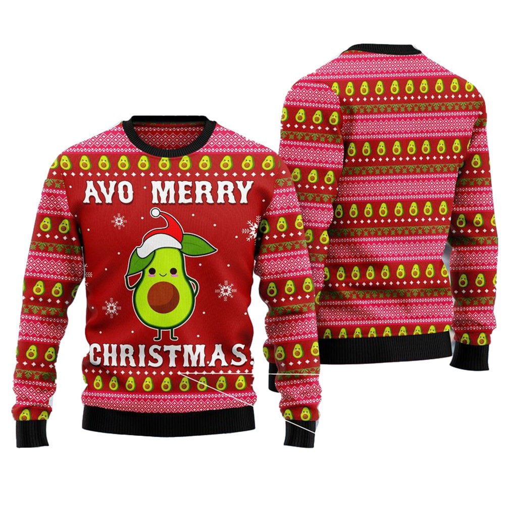 Avo Merry Christmas Ugly Sweatshirt Christmas 3D Sweater Christmas